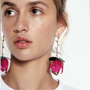New! Pink Rose Drop Earrings (2014)